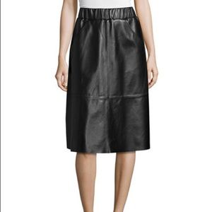Bagatelle Full Leather Midi Skirt, Size Small